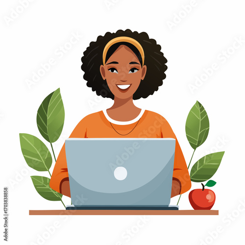 Junge Frau am Laptop