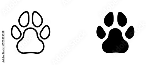 Paw Icons in solid and liner versions.