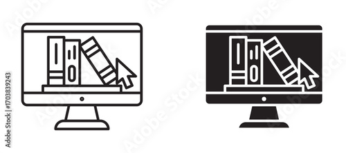 Online library Icons in solid and liner versions.