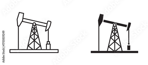 Oilfield Icons in solid and liner versions.