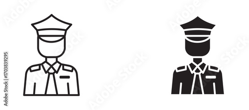 Officer Icons in solid and liner versions.