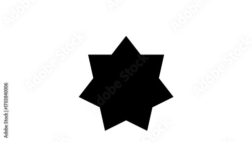 Black Six-Pointed Star Icon, isolated on white background