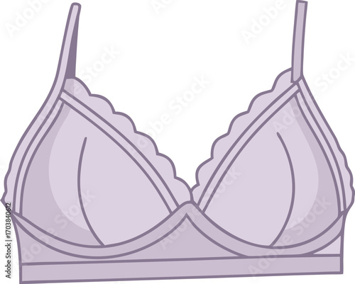 Delicate lavender lace trimmed triangle bra lingerie underwear