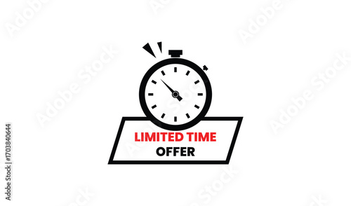 Limited time offer stopwatch icon for sales and promotions