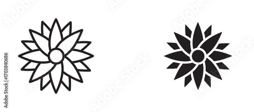 Flower Icons in solid and liner versions.