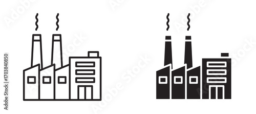 Factory Icons in solid and liner versions.