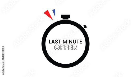 Last minute offer stopwatch with countdown timer flags