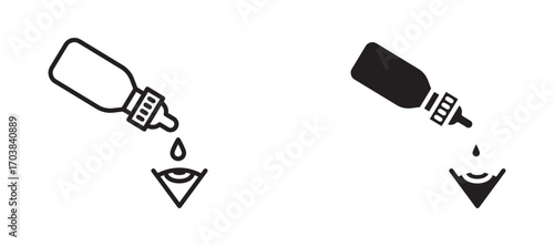 Eye drop Icons in solid and liner versions.