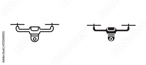 Drone Icons in solid and liner versions.