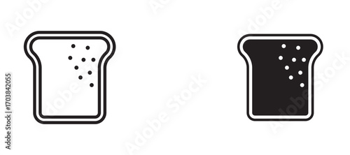 Bread slices Icons in solid and liner versions.