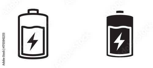 Battery Icons in solid and liner versions.