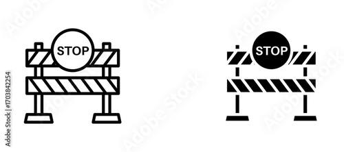 Barrier Icons in solid and liner versions.