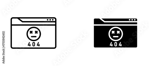 404 Error Icons in solid and liner versions.