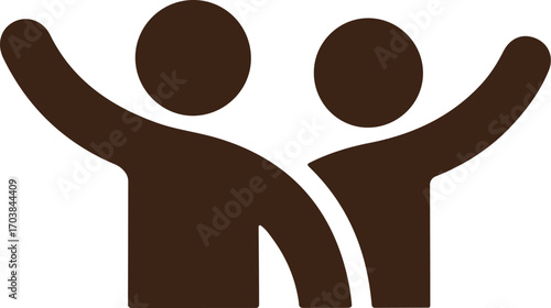 Friendship's Embrace: A simplistic depiction of two figures joined in a warm, supportive hug, symbolizing camaraderie and connection in the spirit of partnership