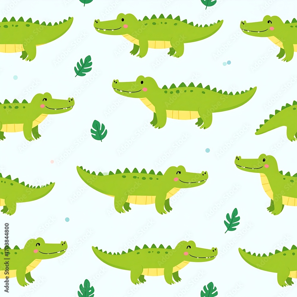 Obraz premium Cute crocodiles on light background