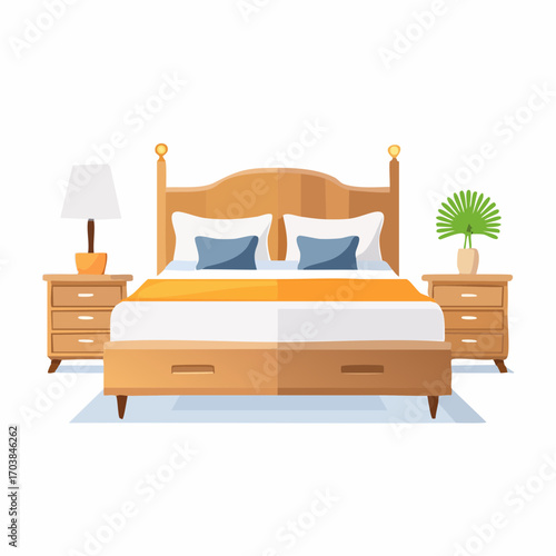 Japanisch inspiriertes Futonbett mit niedriger Höhe