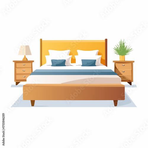 Japanisch inspiriertes Futonbett mit niedriger Höhe