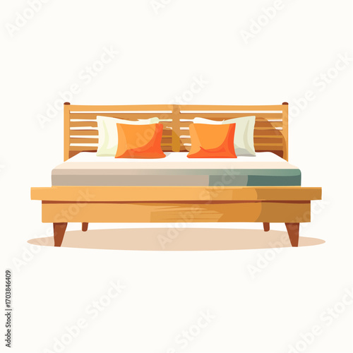 Japanisch inspiriertes Futonbett mit niedriger Höhe