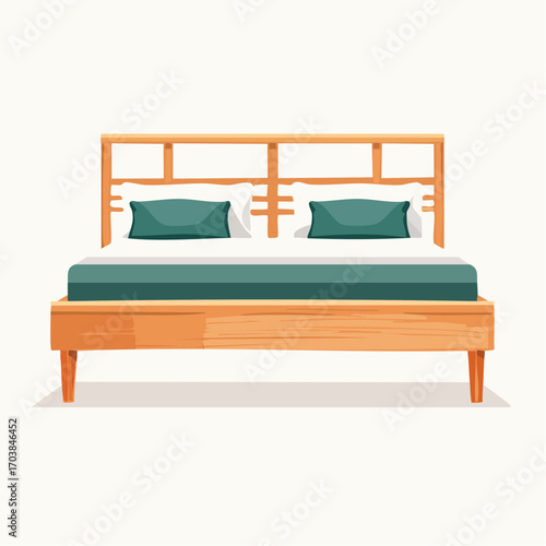 Japanisch inspiriertes Futonbett mit niedriger Höhe