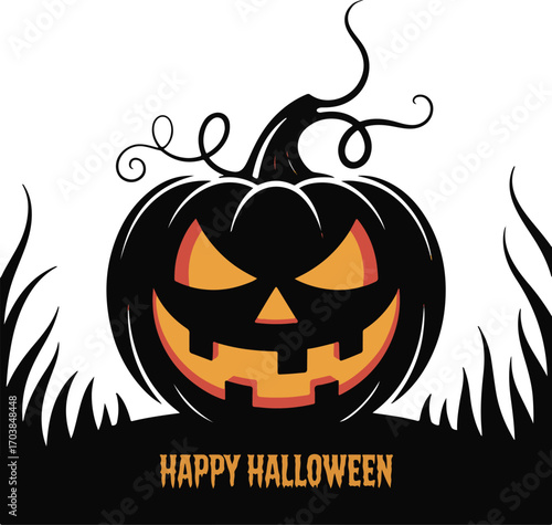 Silhouette halloween scene with haunted houses trees and bats under a full moon spooky and festive design