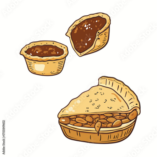 Baked pies and tarts with sweet fillings pastry