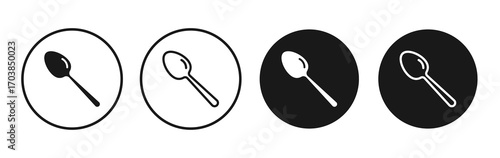 Spoon icon vector illustrations set for app and web