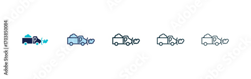 Snowplow icon vector illustrations set for app and web