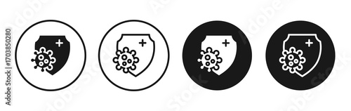 Shield virus icon vector illustrations set for app and web