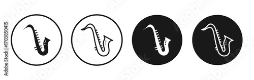 Saxophone icon vector illustrations set for app and web