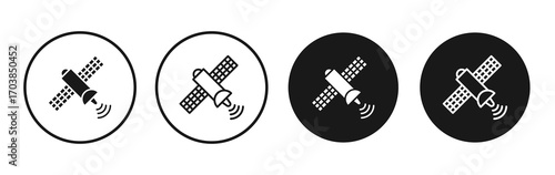 Satellite icon vector illustrations set for app and web