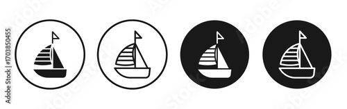 Sailboat icon vector illustrations set for app and web