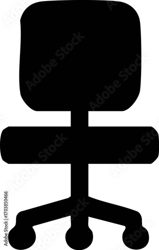 Modern Office Chair Silhouette Icon.