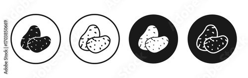 Potato icon vector illustrations set for app and web