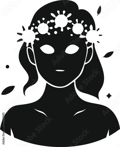 black and white portrait of a woman