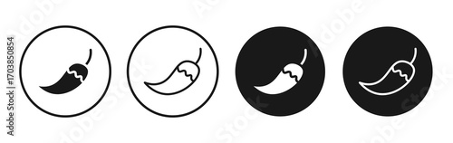 Pepper icon vector illustrations set for app and web