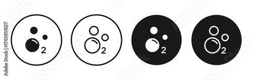 Oxygen O2 icon vector illustrations set for app and web