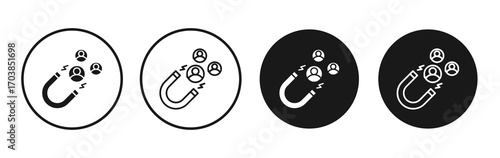 Magnet user icon vector illustrations set for app and web