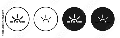 Keyboard brightness icon vector illustrations set for app and web
