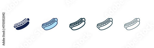 Hotdog icon vector illustrations set for app and web
