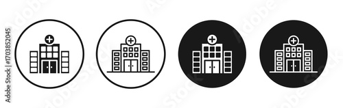 Hospital icon vector illustrations set for app and web