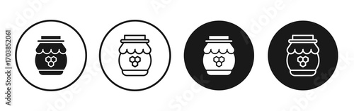 Honey pot icon vector illustrations set for app and web