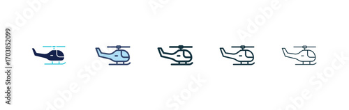 Helicopter icon vector illustrations set for app and web