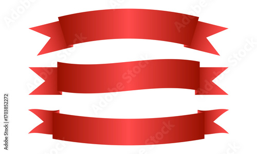 abstract red ribbon collection designed with gradient shine and elegant curves for decoration, banner, poster, cover.
