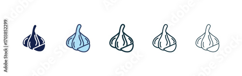 Garlic icon vector illustrations set for app and web