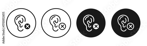 Ear deaf icon vector illustrations set for app and web