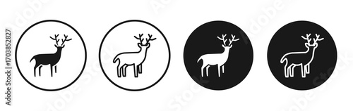 Deer icon vector illustrations set for app and web