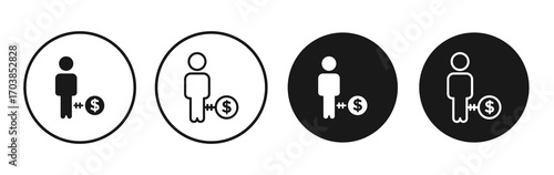 Debt icon vector illustrations set for app and web