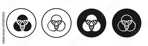 Diagram venn icon vector illustrations set for app and web