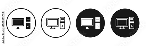 Computer icon vector illustrations set for app and web
