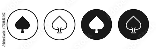 Card-spade icon vector illustrations set for app and web